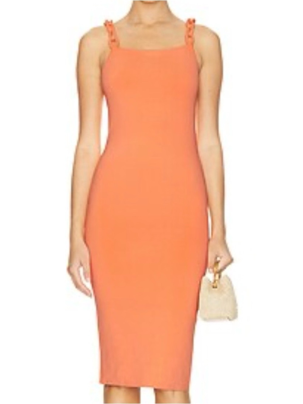 Alice + Olivia tight knit/ponte chain Alina midi dress.  Bodycon. Sz S. Luxury.